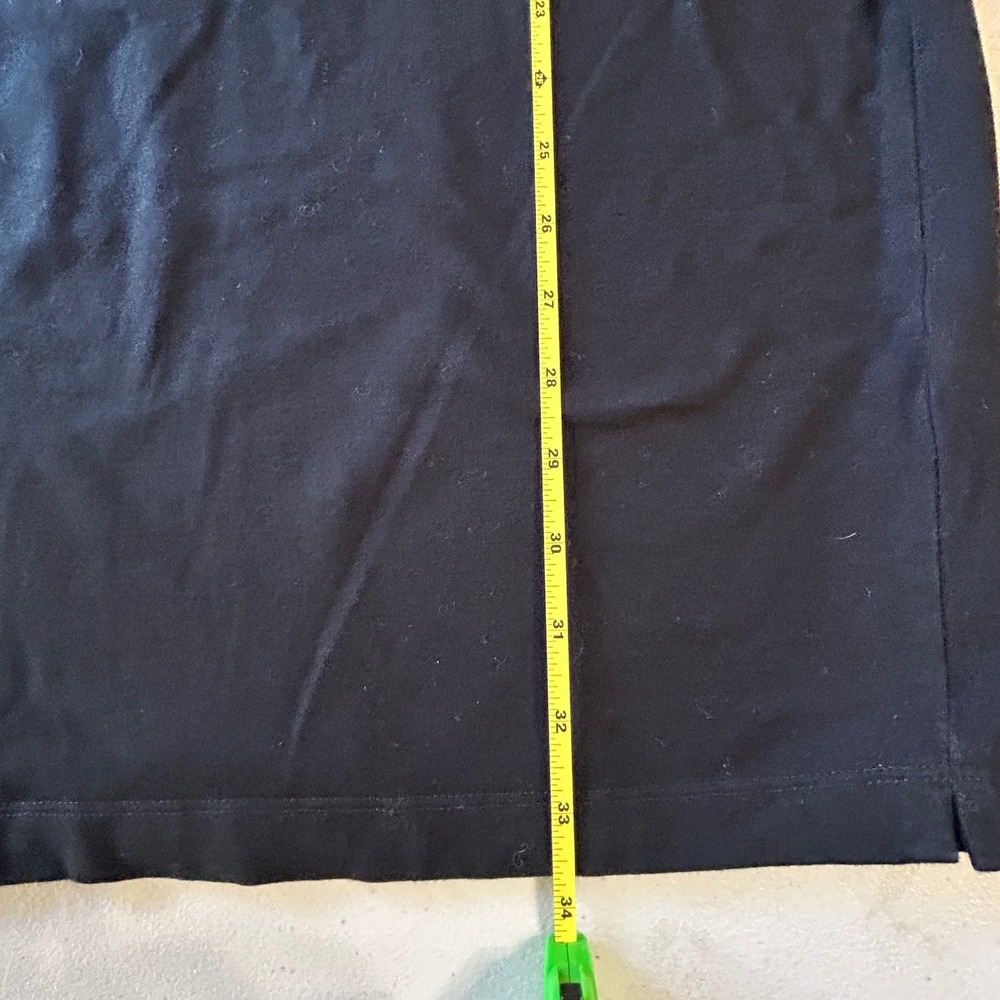 Eileen Fisher Sleeveless Shift Dress Large Black Organic Cotton Stretch - Picture 5 of 6